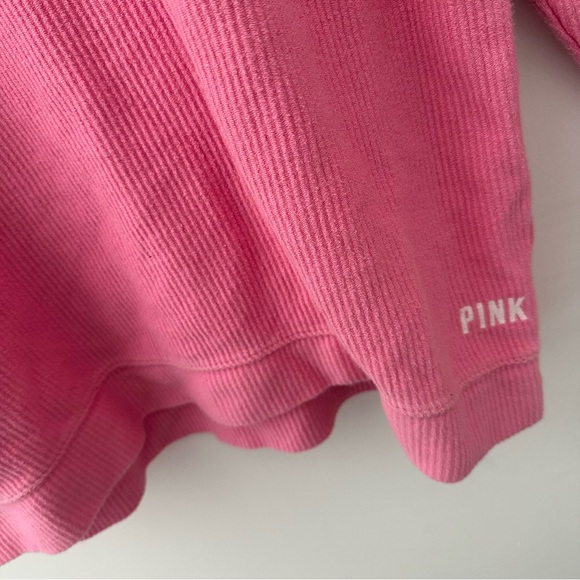 PINK Victoria's Secret Ribbed Bubble Gum Pink Crewneck Sweatshirt - Picture 9 of 12